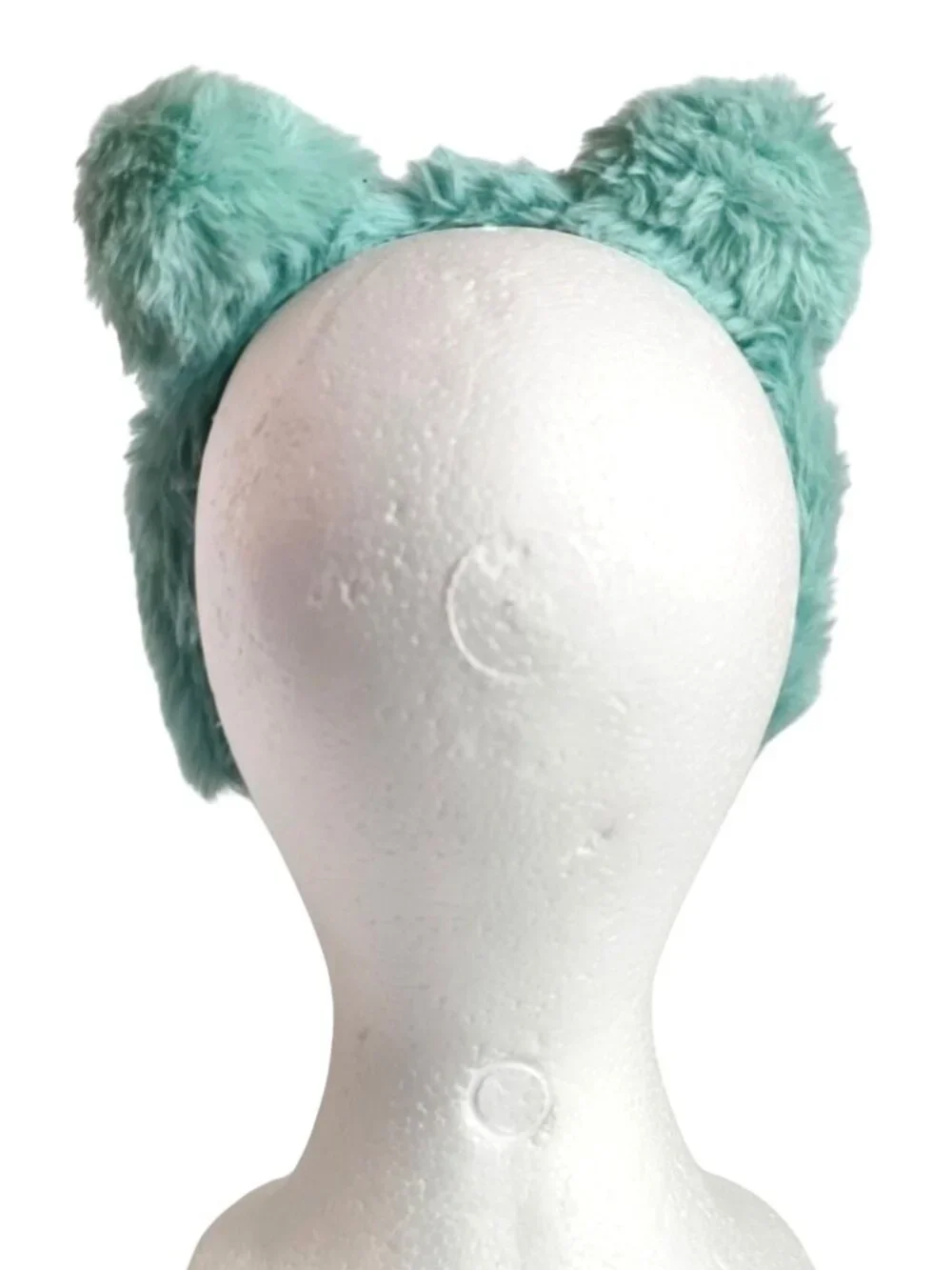 Faux Fur Headband Mint Green Cat Ears Buttery Soft Fluffy New